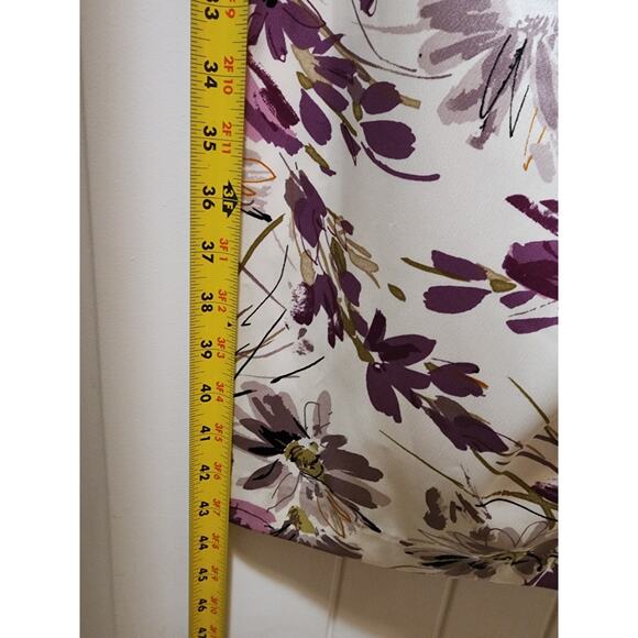 NEW LONDON STYLE NIGHTS Cap Sleeve V Neck Satin Purple Floral Midi Dress Size 12 - Picture 9 of 10